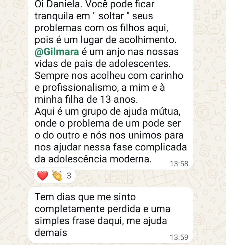Print de depoimento de aluno(a) da Academia da Família