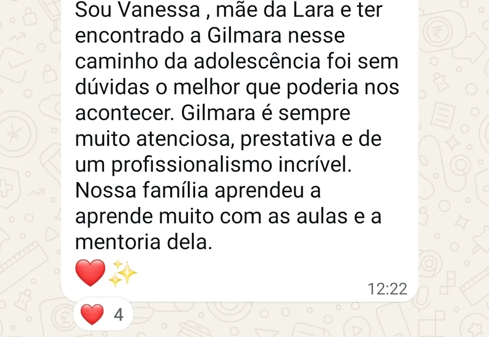 Print de depoimento de aluno(a) da Academia da Família